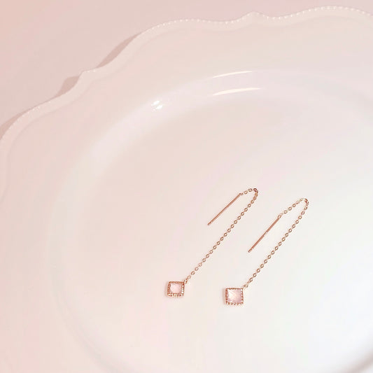 Rose Quartz Long Earrings