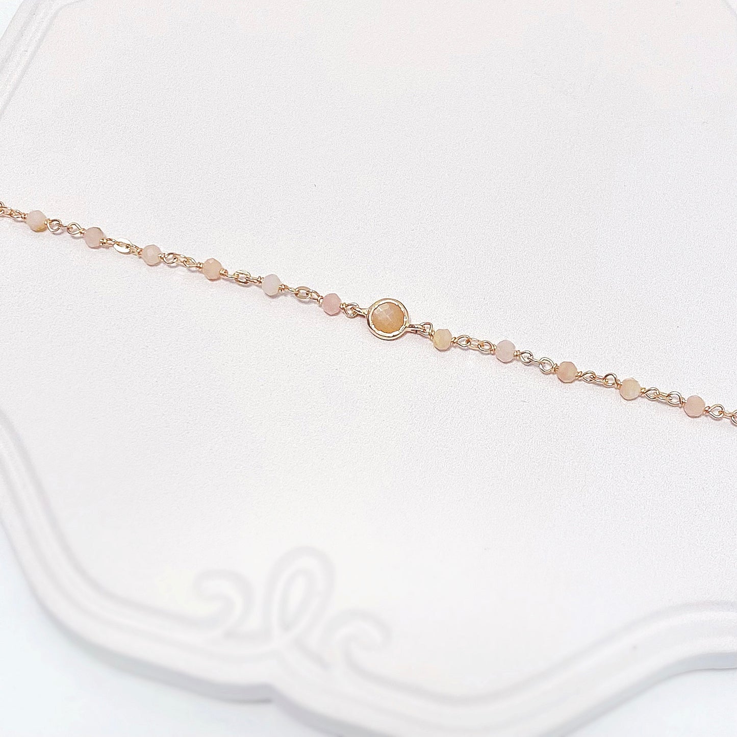 Peach Moonstone Bracelet