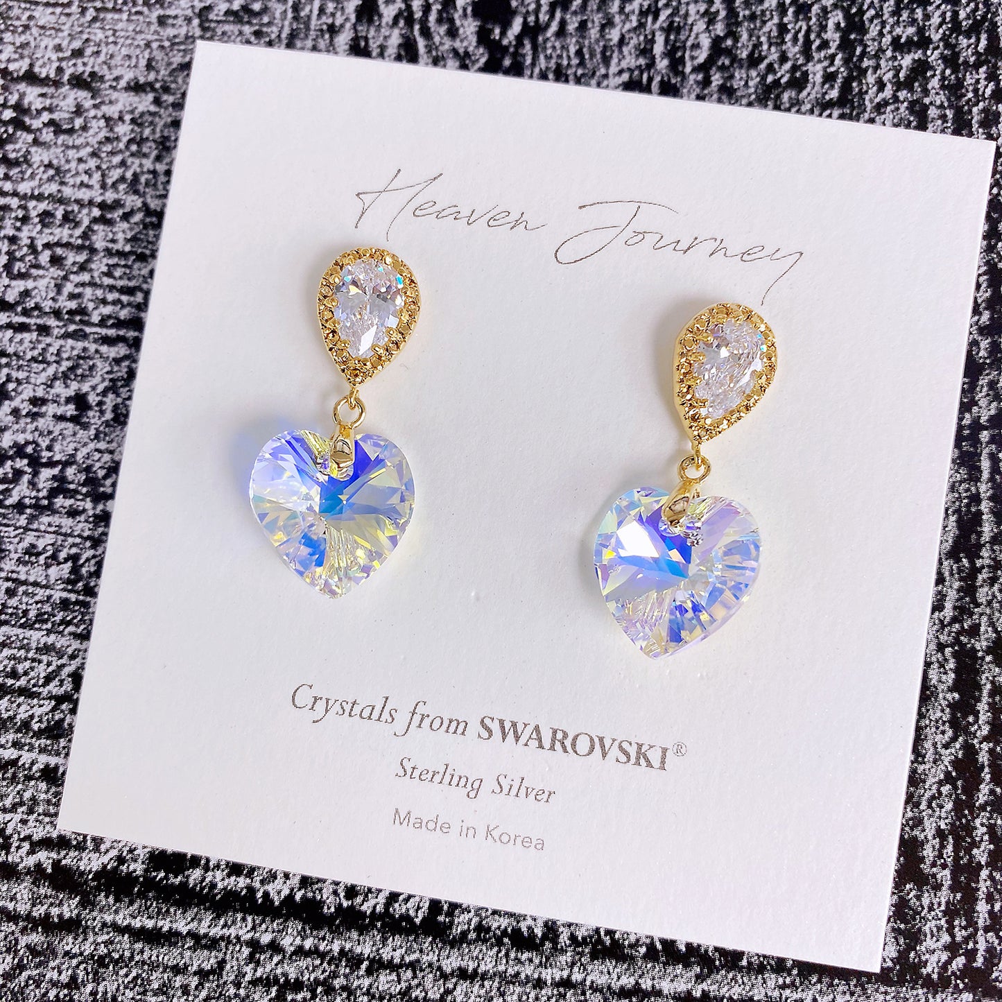 Sparkling Heart Drop Earrings