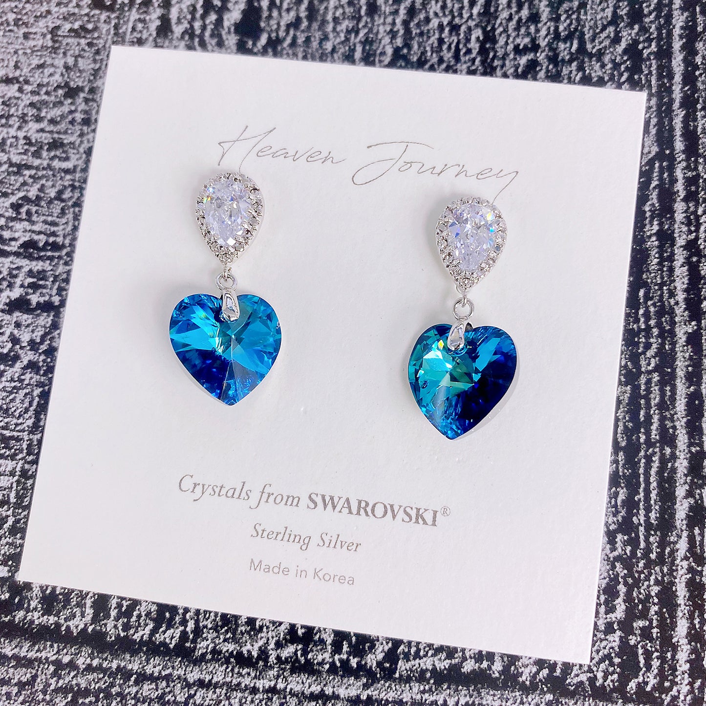 Sparkling Heart Drop Earrings