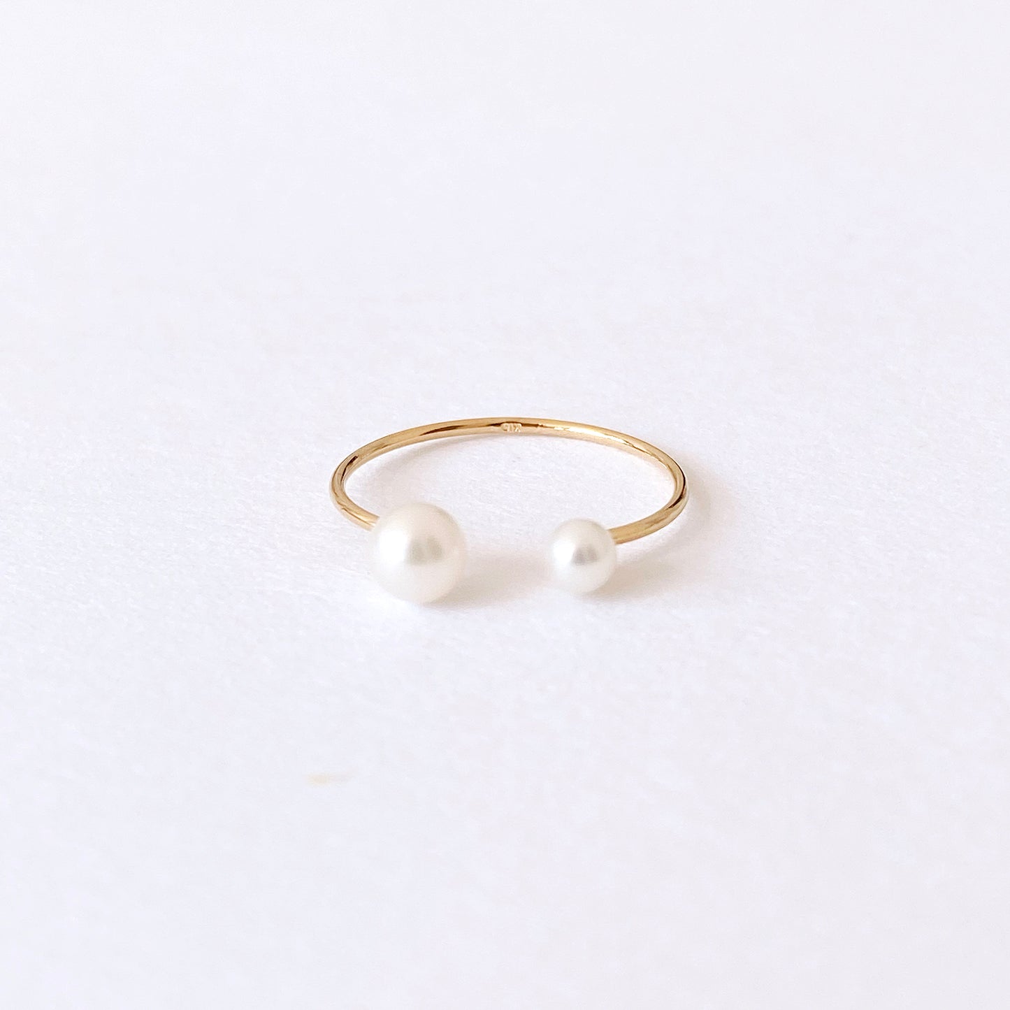 Hiriko Open Ring With Pearls (K10 Gold)