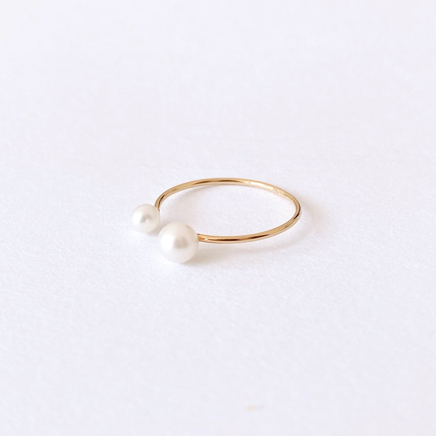 Hiriko Open Ring With Pearls (K10 Gold)