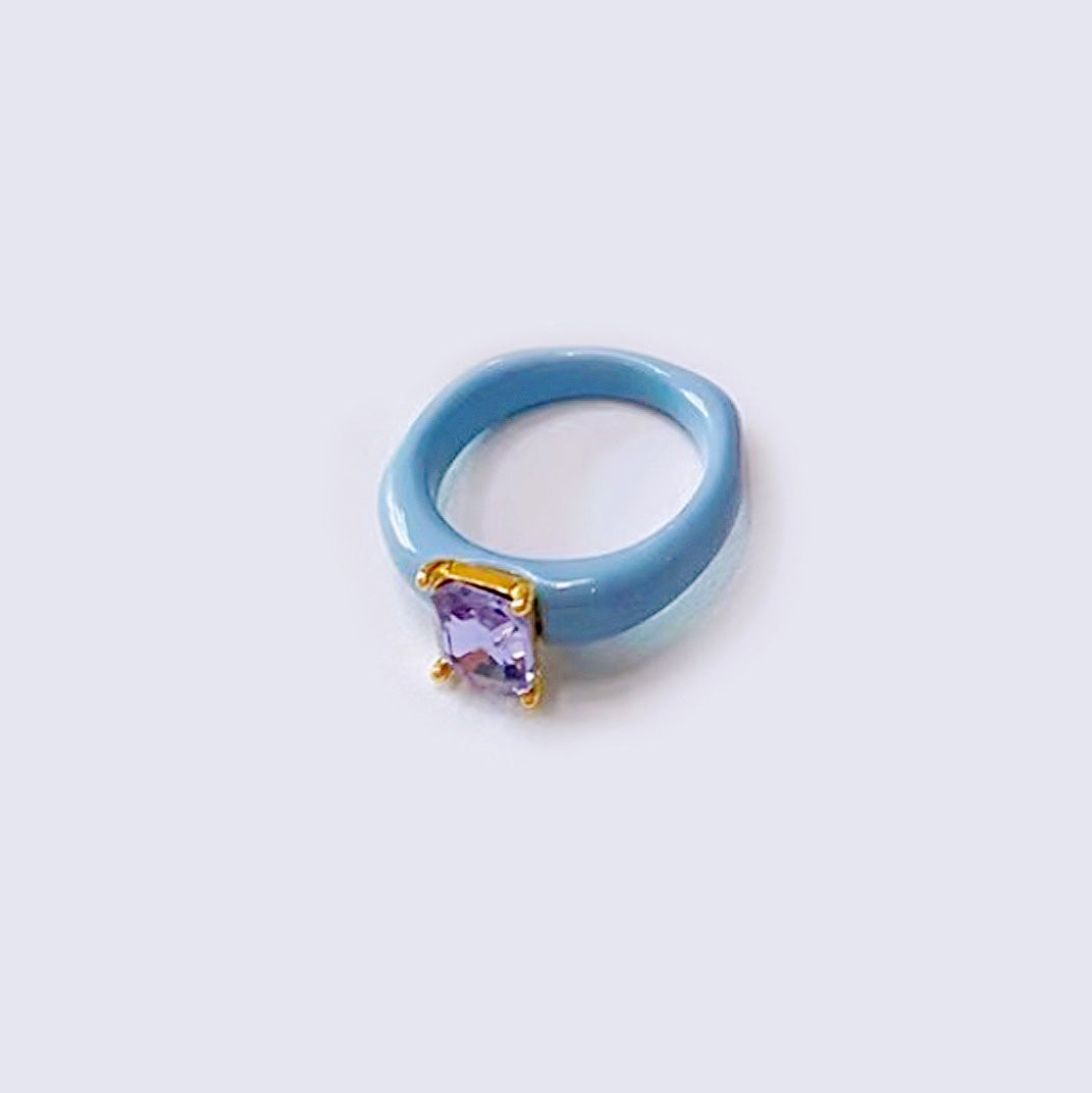 Destiny Colourize Ring - Rectangular Crystal